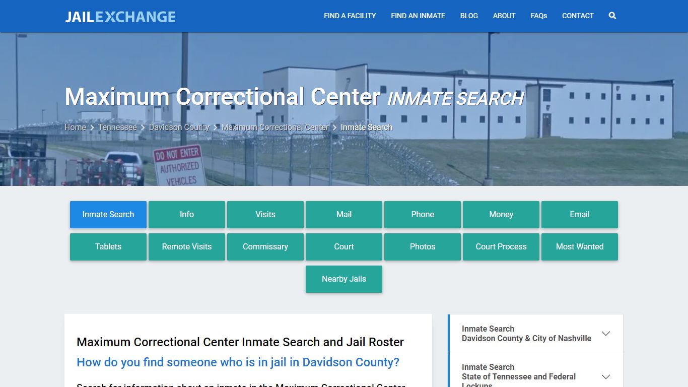Maximum Correctional Center Inmate Search - Jail Exchange